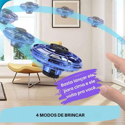 Imagem de Mini disco voador com led spinner recarregável moderno