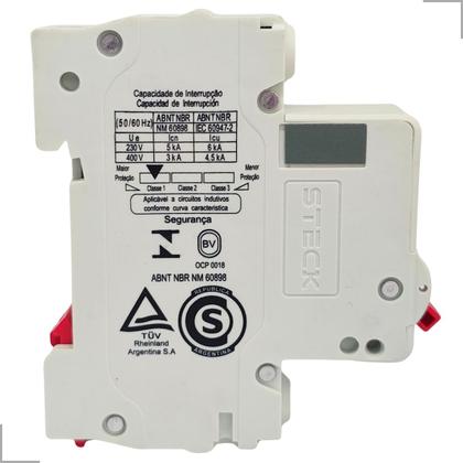 Imagem de Mini Disjuntor 1 Polo Curva C 3kA 400V 40A e 50A Steck