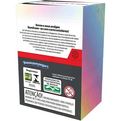 Imagem de Mini display pokémon tcg escarlate e violeta 8.5 evoluções prismaticas - 108 cartas copag