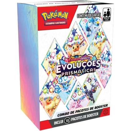 Imagem de Mini display pokémon tcg escarlate e violeta 8.5 evoluções prismaticas - 108 cartas copag