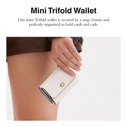 Imagem de Mini dobrável em couro de seixo polido Wallet Coach