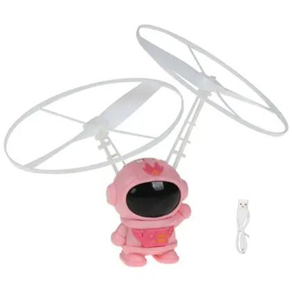 Imagem de Mini Drone Astronauta Voador Boomerang Helice LED Sensor Movimento USB Bateria Recarregavel Entretenimento Resistente Seguro Brincadeira Criança Diver
