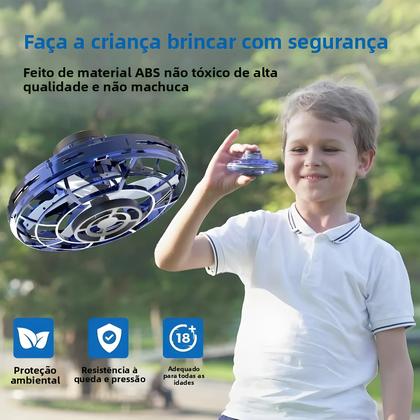 Imagem de Mini Drone Brinquedo Bola Voadora Com 360 graus Helicóptero De Brinquedo Operado À Mão Com Luzes LED