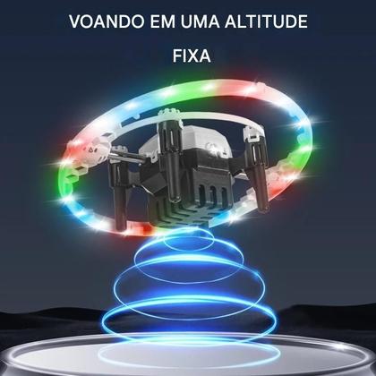 Imagem de Mini Drone Brinquedo Neon Voa de Verdade Luzes LED Aurora Ball Controle Remoto
