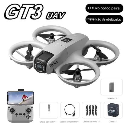 Imagem de Mini Drone GT3  Câmera HD Aérea, Posicionamento Óptico, Desvio de Obstáculos, 2 Baterias
