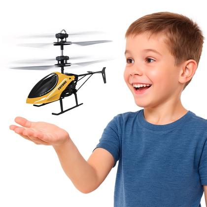 Imagem de Mini Drone Helicóptero Infantil Com Controle Por Sensor De Aproximação E Luz De Voo