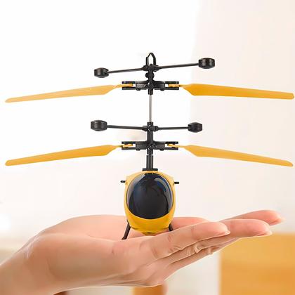 Imagem de Mini Drone Helicóptero Infantil Com Controle Por Sensor De Aproximação E Luz De Voo