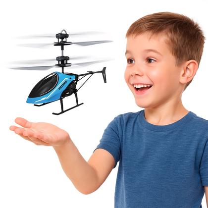 Imagem de Mini Drone Helicóptero Infantil Com Controle Por Sensor De Aproximação E Luz De Voo