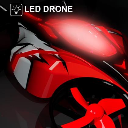 Imagem de Mini drone para crianças: modo terra/voo, luzes LED - vermelhas