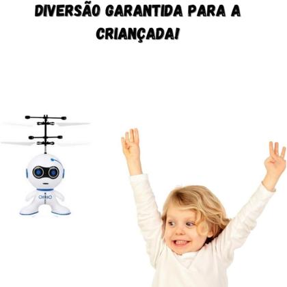 Imagem de Mini Drone Robô Helicóptero Voador Infravermelho Brinquedo Luzes LED Recarregavél