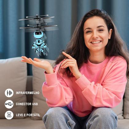 Imagem de Mini Drone Robô Voador Infravermelho Brinquedo Infantil