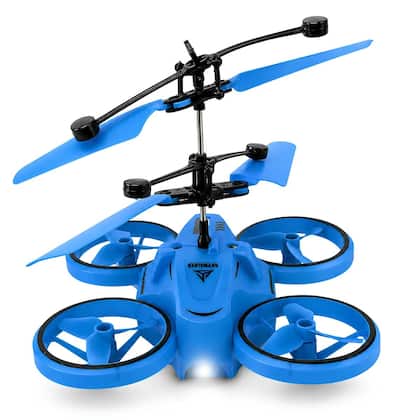 Imagem de Mini Drone Voador Azul Recarregável C/ Sensor de Movimento - Castela