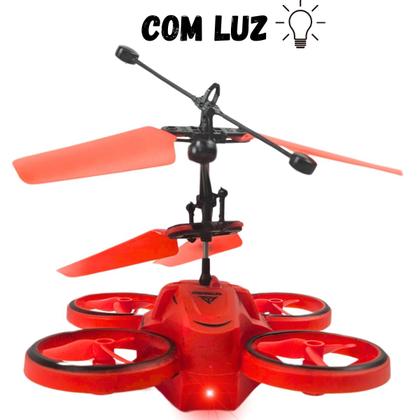 Imagem de Mini Drone Voador Vermelho Recarregável C/ Sensor de Movimento - Castela