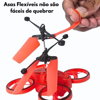 Imagem de Mini Drone Voador Vermelho Recarregável C/ Sensor de Movimento - Castela