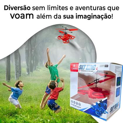 Imagem de Mini Drone Voador Vermelho Recarregável C/ Sensor de Movimento - Castela