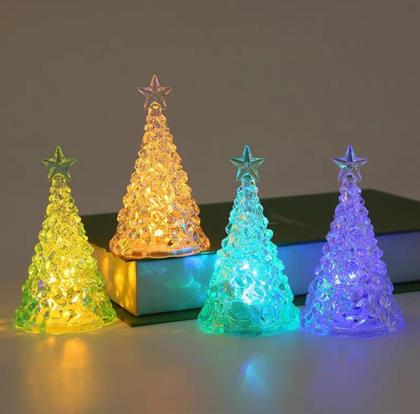 Imagem de Mini Enfeite Árvore Led De Natal Decoração De Mesa Acrílico