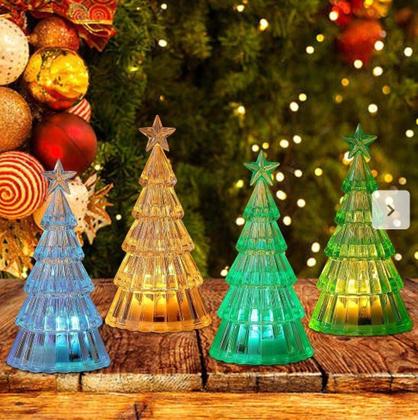 Imagem de Mini Enfeite Árvore Led De Natal Decoração De Mesa Acrílico
