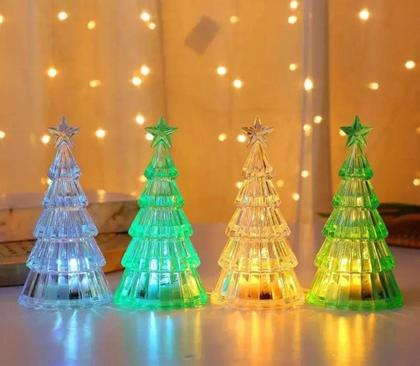 Imagem de Mini Enfeite Árvore Led De Natal Decoração De Mesa Acrílico
