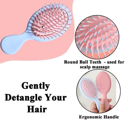 Imagem de Mini escova de cabelo, pacote com 12 escovas de cabelo molhadas para viagens