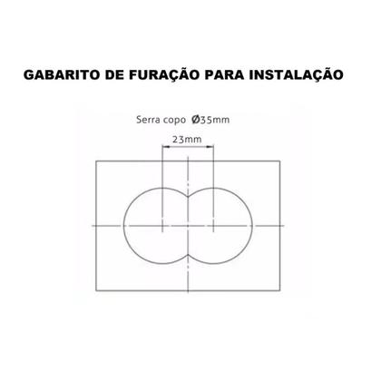 Imagem de Mini Espelho Interruptor Duplo Margirius Para Móveis Mesas - Preto