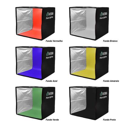 Imagem de Mini Estúdio Fotográfico Photo Studio LED USB Portátil Com 12 Cores de Fundo