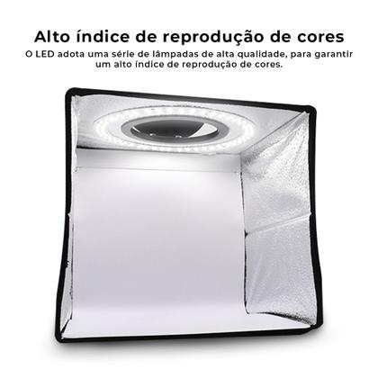 Imagem de Mini Estúdio Fotográfico Photo Studio LED USB Portátil Com 12 Cores de Fundo