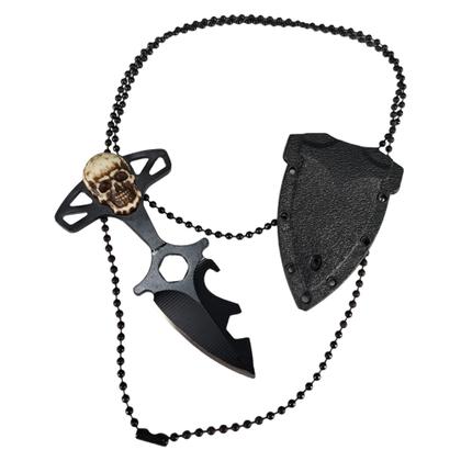 Imagem de Mini Faca Colecionável Push Dagger Fulltang Caveira 3 Em 1