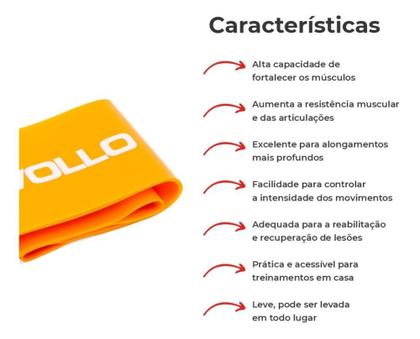 Imagem de Mini Faixa de Exercício Elástica Mini Band Nível Médio Vollo