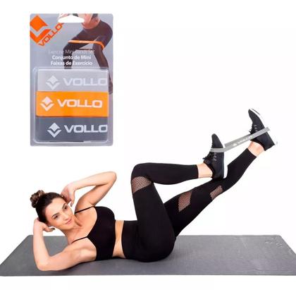 Imagem de Mini Faixa De Exercícios Vollo Mini Band VP1007 - Kit C/ 03 Unidades