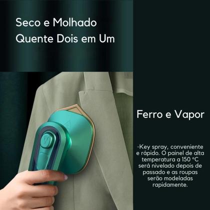 Imagem de Mini Ferro de Passar Roupa a Vapor Portátil Bivolt  Ideal para Viagens, Compacto e Eficiente para Roupas Sem Amassados