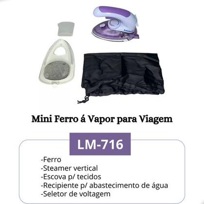 Imagem de Mini Ferro de Passar Vapor Steamer Viagem Patchwork Bivolt LANMAX