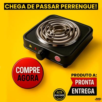 Imagem de Mini Fogão Elétrico Portátil de 1 Boca Bivolt 1000W  Compacto e Seguro