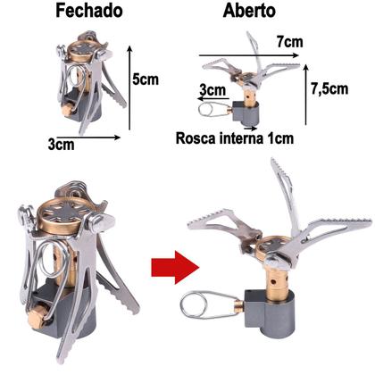 Imagem de Mini Fogareiro Compacto Nano Portátil Regulado Chama Camping