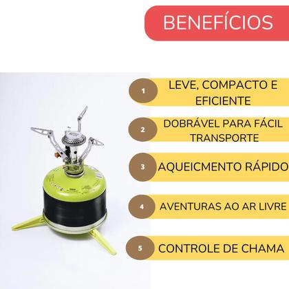 Imagem de Mini Fogareiro Portátil Camping 3200w com Suporte Para Gás
