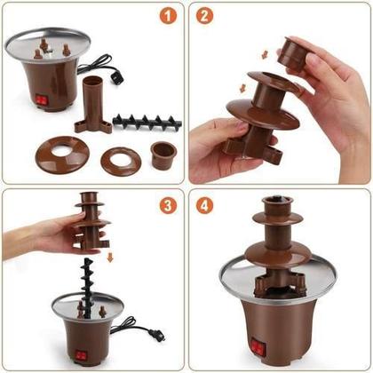 Imagem de Mini Fonte De Chocolate Fondue Em Cascata De 3 Andares