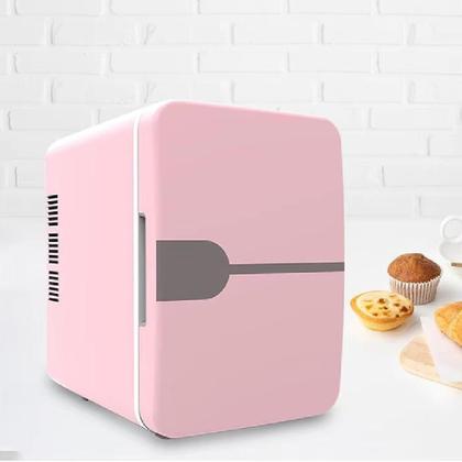Imagem de Mini Frigobar Portatil Rosa 4L Aquece Resfria Carro 12v