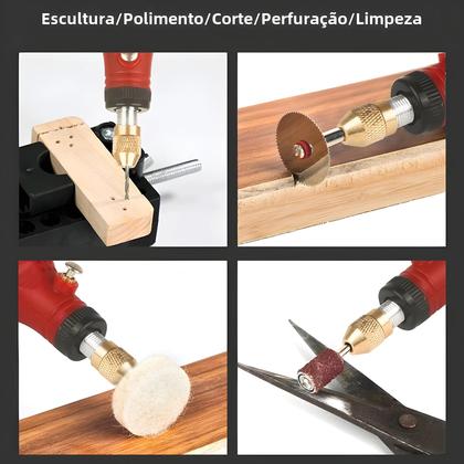 Imagem de Mini Furadeira USB Sem Fio - Ferramenta Rotativa para Gravação em Madeira, Joias, Metal e Vidro