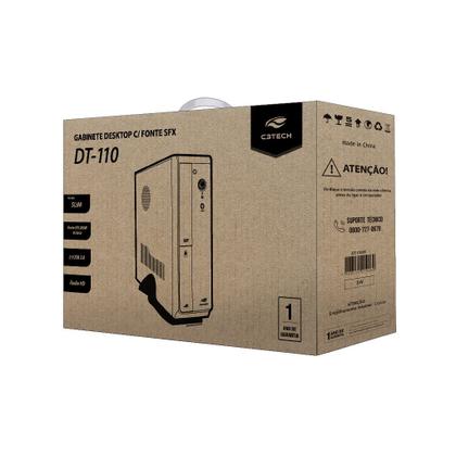 Imagem de Mini Gabinete Slim Compacto Fonte SFX 200W PC PDV Loja Casa Escritório C3Tech DT110BK