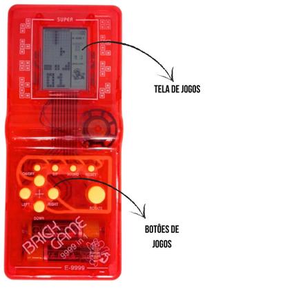 Imagem de Mini Game Portátil 9999 Jogos 1 Brinquedo TETRIS vermelho
