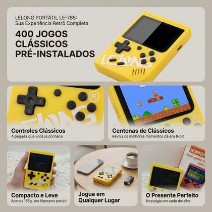 Mini Game Portátil Lelong LE-785 Console Retrô Recarregável Compacto ...