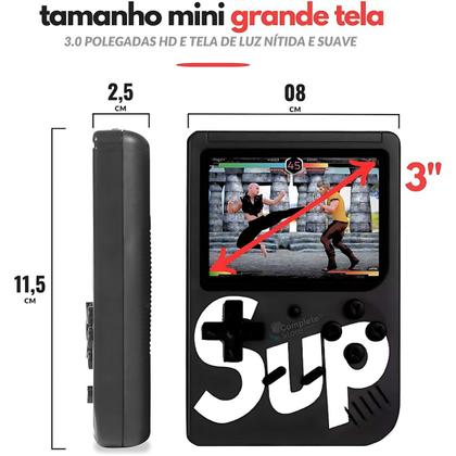 Imagem de  Mini Game Retrô Console Portátil com 400 Jogos Clássicos Embutidos  Diversão em Qualquer Lugar