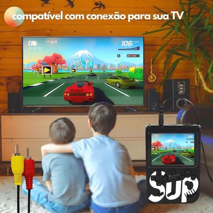 Imagem de  Mini Game Retrô Console Portátil com 400 Jogos Clássicos Embutidos  Diversão em Qualquer Lugar
