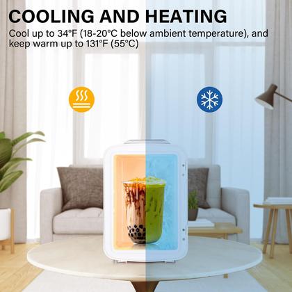 Imagem de Mini geladeira Simple Deluxe Portable 4L/6 Latas/Refrigerador/Aquecedor Branco