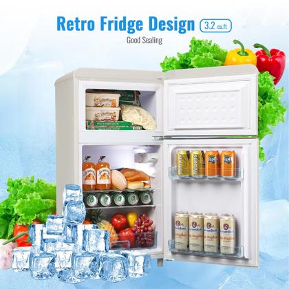 Imagem de Mini Geladeira WANAI 3,5 Pés Cúbicos com Freezer - Creme