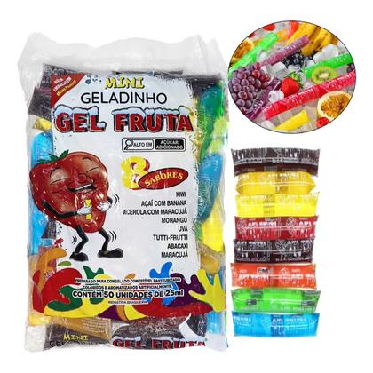 Imagem de Mini Geladinho Gel Fruta 25ml Pacote com 50 Unidades