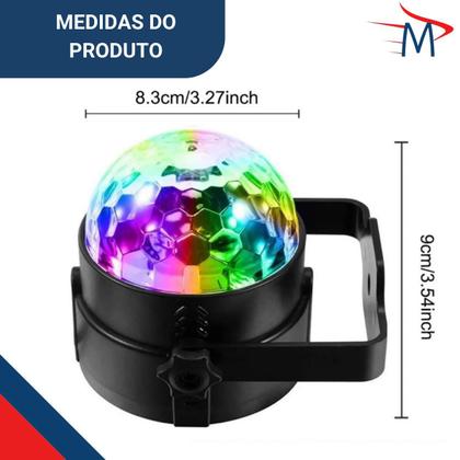 Imagem de Mini Globo de Luz rgb Rítmico Bluetooth C/Bexiga Neon 25 und