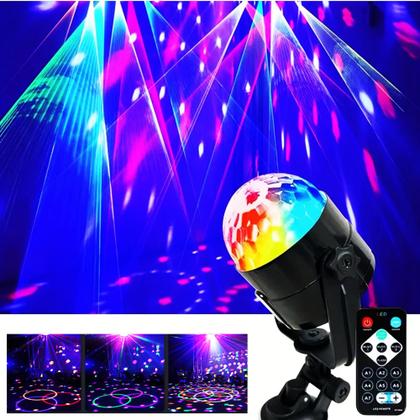 Imagem de Mini Globo de Luz USB LED 7 Cores com Controle Remoto e Sensor de Som CYL5861