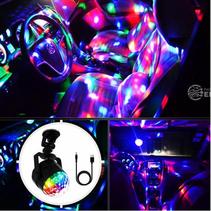 Imagem de Mini Globo de Luz USB LED 7 Cores com Controle Remoto e Sensor de Som CYL5861