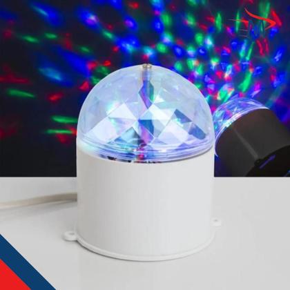 Imagem de Mini Globo Jogo De Luz Led RGB USB + 10 Bastões de Led Festa