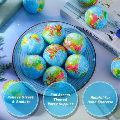 Imagem de Mini globo Stress Balls HyDren de 5 cm, 100 unidades com bolsa para presente